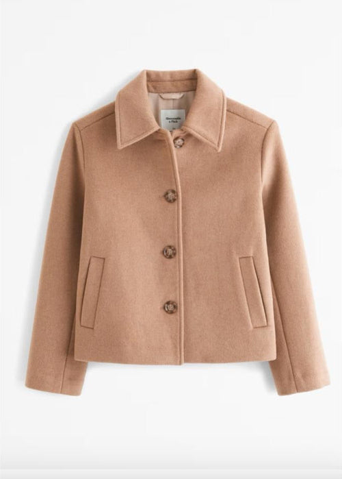 BEIGE Women’s Wool Jacket for Winter – Elegant, Warm, Stylish Coat for Ladies – Formal &Casual Outerwear with Tailored Fit