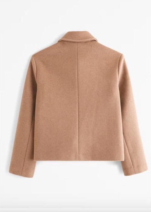 BEIGE Women’s Wool Jacket for Winter – Elegant, Warm, Stylish Coat for Ladies – Formal &Casual Outerwear with Tailored Fit